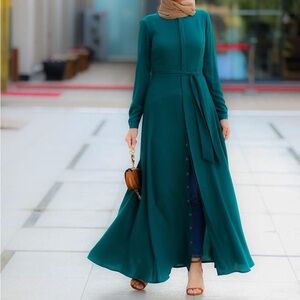 Elegant emerald green Maxi Dress